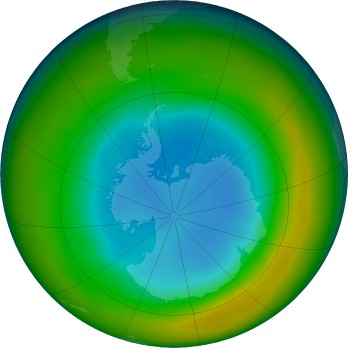 Antarctic ozone map for 2024-08